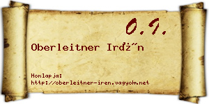Oberleitner Irén névjegykártya